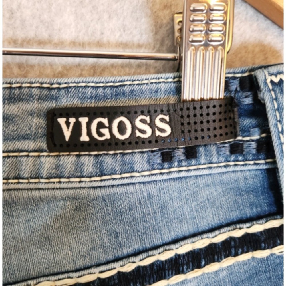 Vigoss Dublin Crop Straight Jeans Women's Size 11/12 Heritage Fit Thick Stitch - Picture 7 of 12